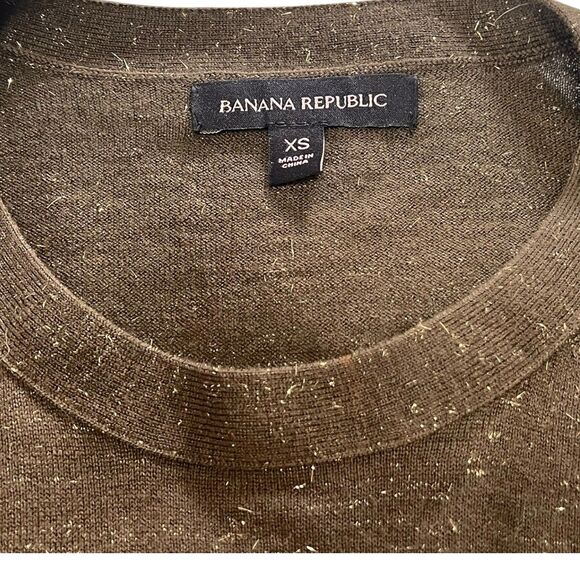 Banana Republic Green Gold Wool Blend Pullover Sweater Sz XS Classic Academia - Picture 12 of 15